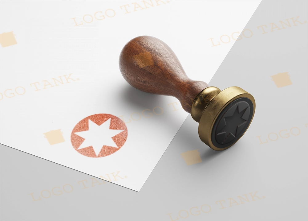 ロゴでスタンプを作成したイメージ | シャープな星型のロゴマーク