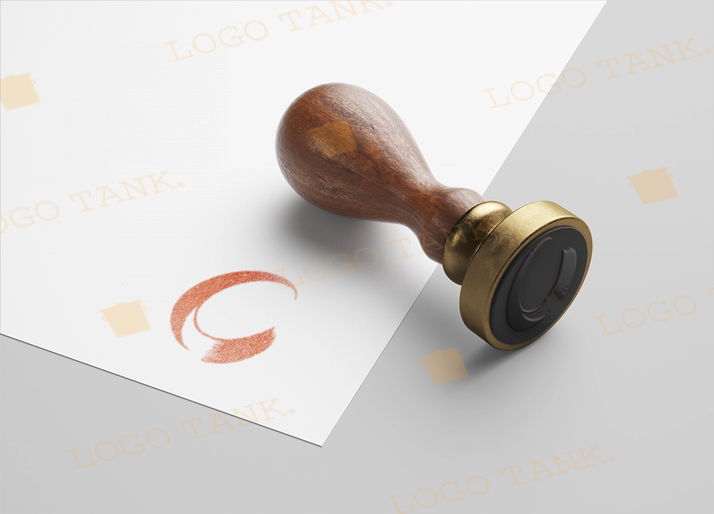 ロゴでスタンプを作成したイメージ | 筆文字で「C」を描いたロゴ