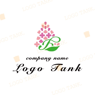 ルピナスの花とアルファベットのFをモチーフにしたロゴ