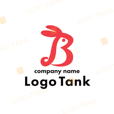 「B」の文字をウサギの形にデザインしたロゴ