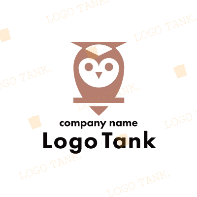 フクロウを描いたロゴ