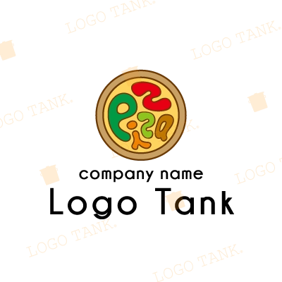 ピザをイメージした「Pizza」のロゴ