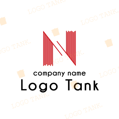 直線で構成された「N」のロゴ