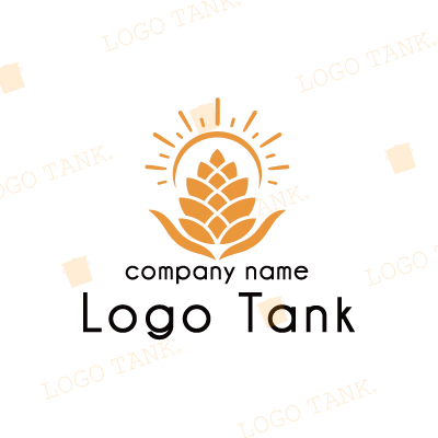 サンパイン・グロース | Pinecone & Sunrise Logo
