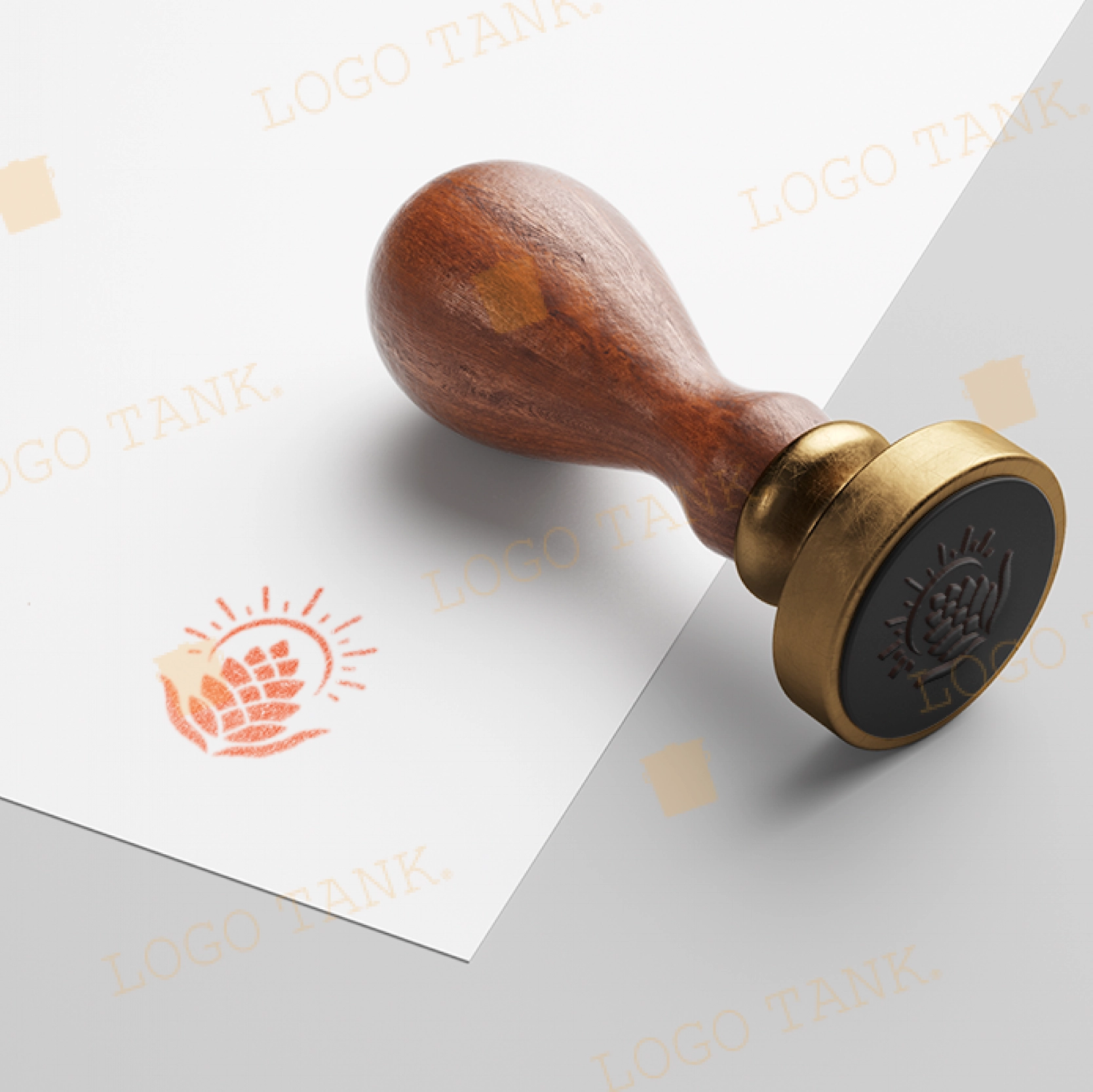 ゴム印・スタンプ作成 | サンパイン・グロース | Pinecone & Sunrise Logo