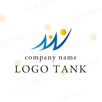 動きのある人形ロゴ
