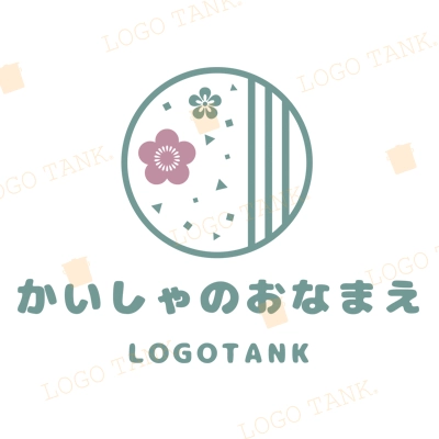 おはなと水玉もようの京風ロゴ