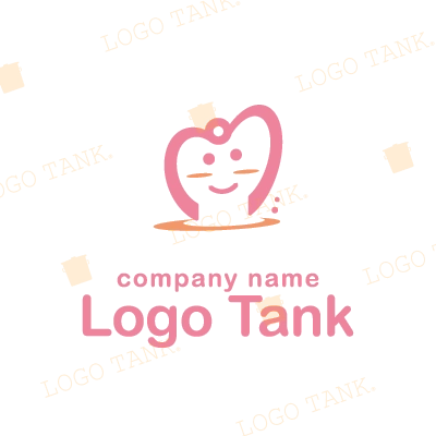 ピンクのハートのロゴ