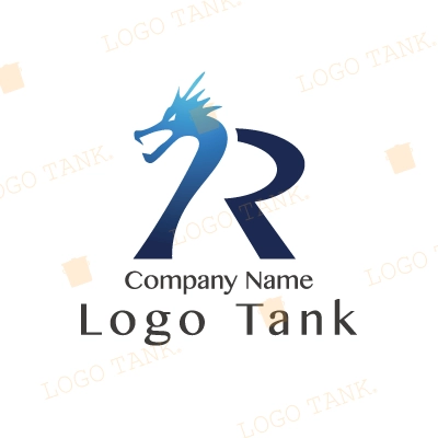 Rの文字をベースに龍を表したロゴ