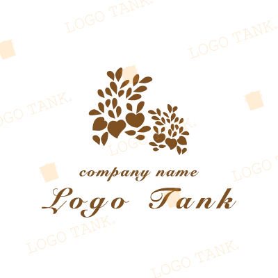 フラワーとリーフの花束を表現したロゴ
