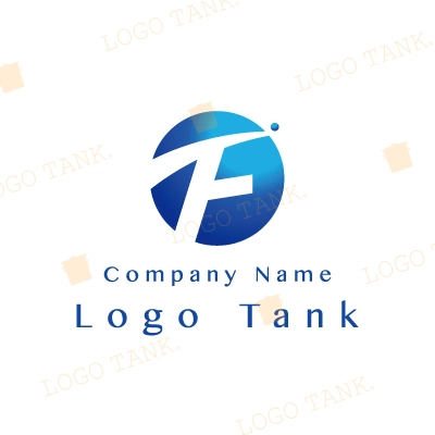 TとFのクールな円形ロゴ