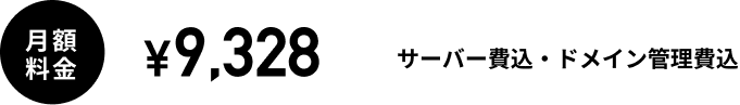 月額料金￥3,278 サーバー費・ドメイン管理費込み